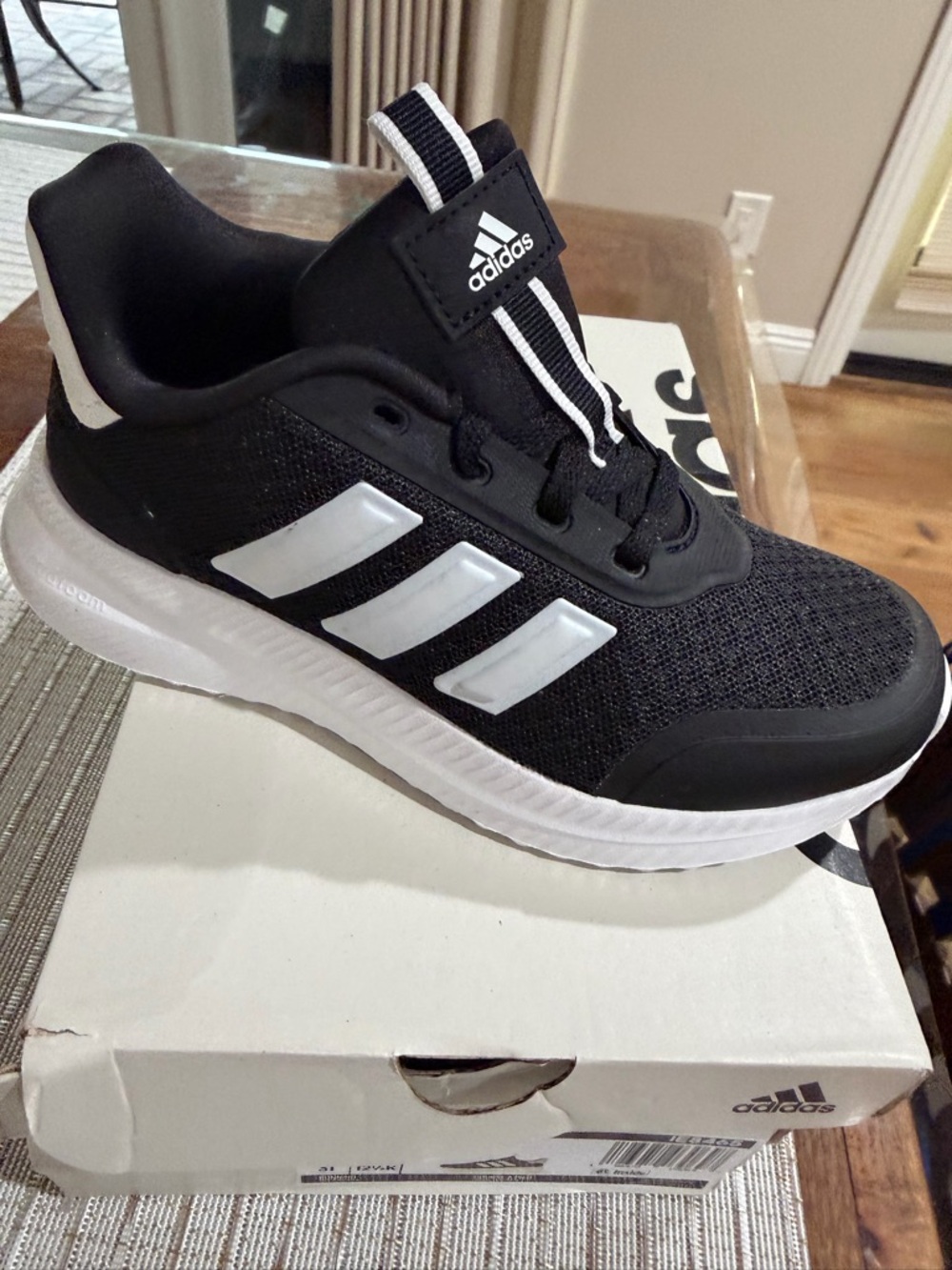 adidas Kids Black and White Athletic Sneakers